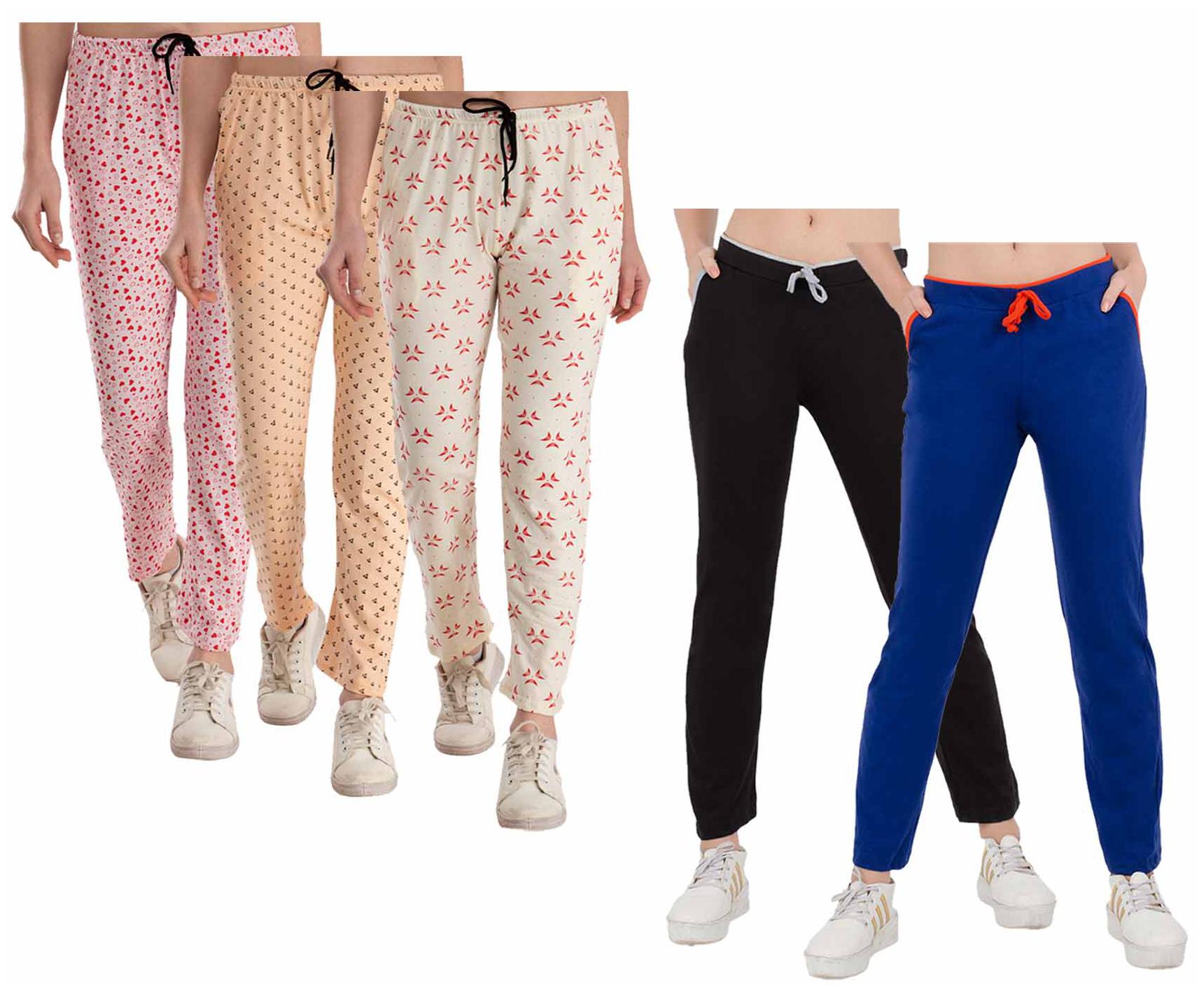 

Kavya Women Regular fit Cotton Printed Track pants - Multi