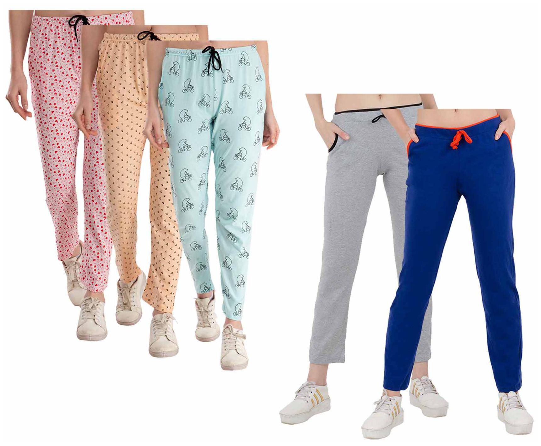

Kavya Women Regular fit Cotton Printed Track pants - Multi