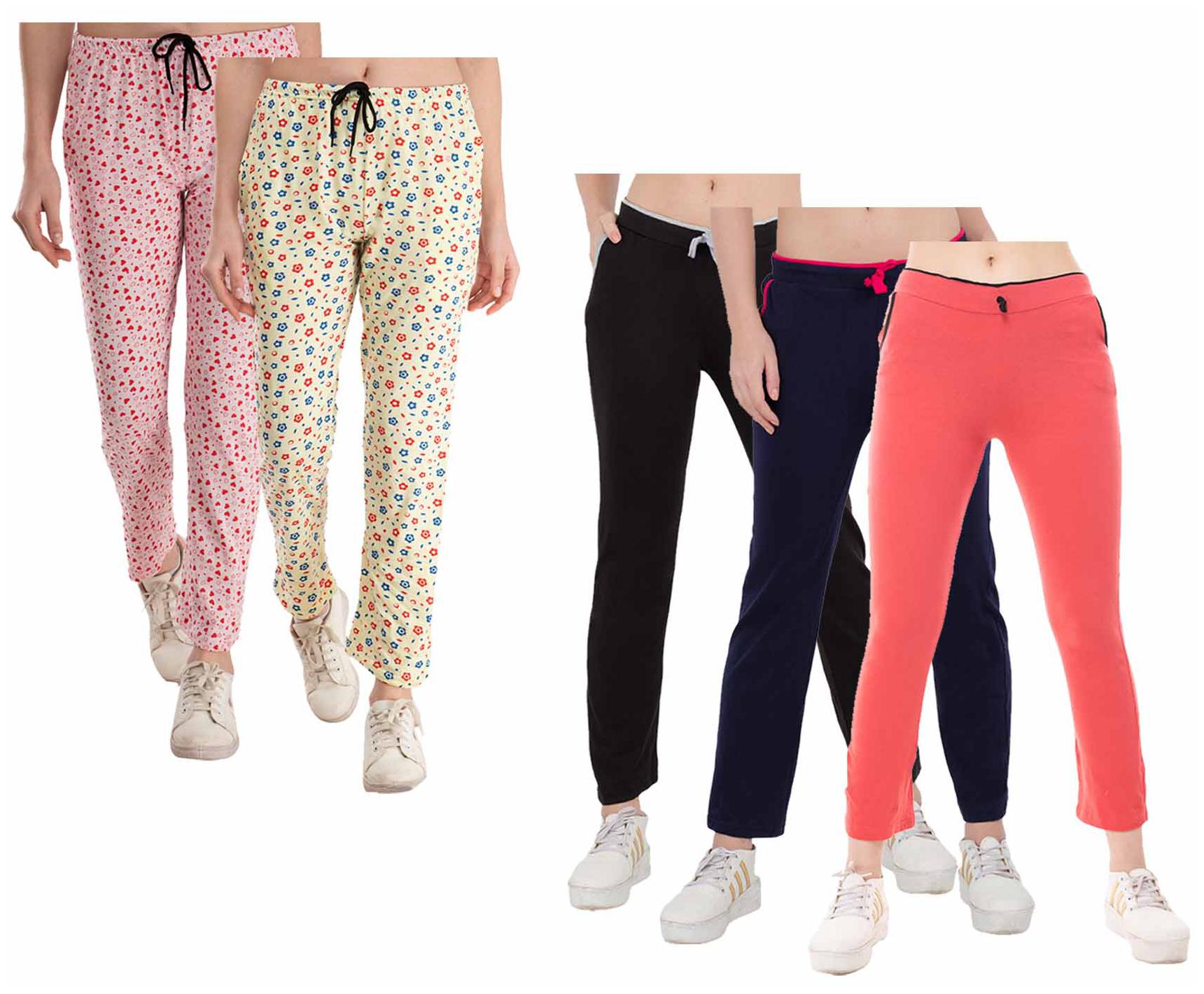 

Kavya Women Regular fit Cotton Printed Track pants - Multi