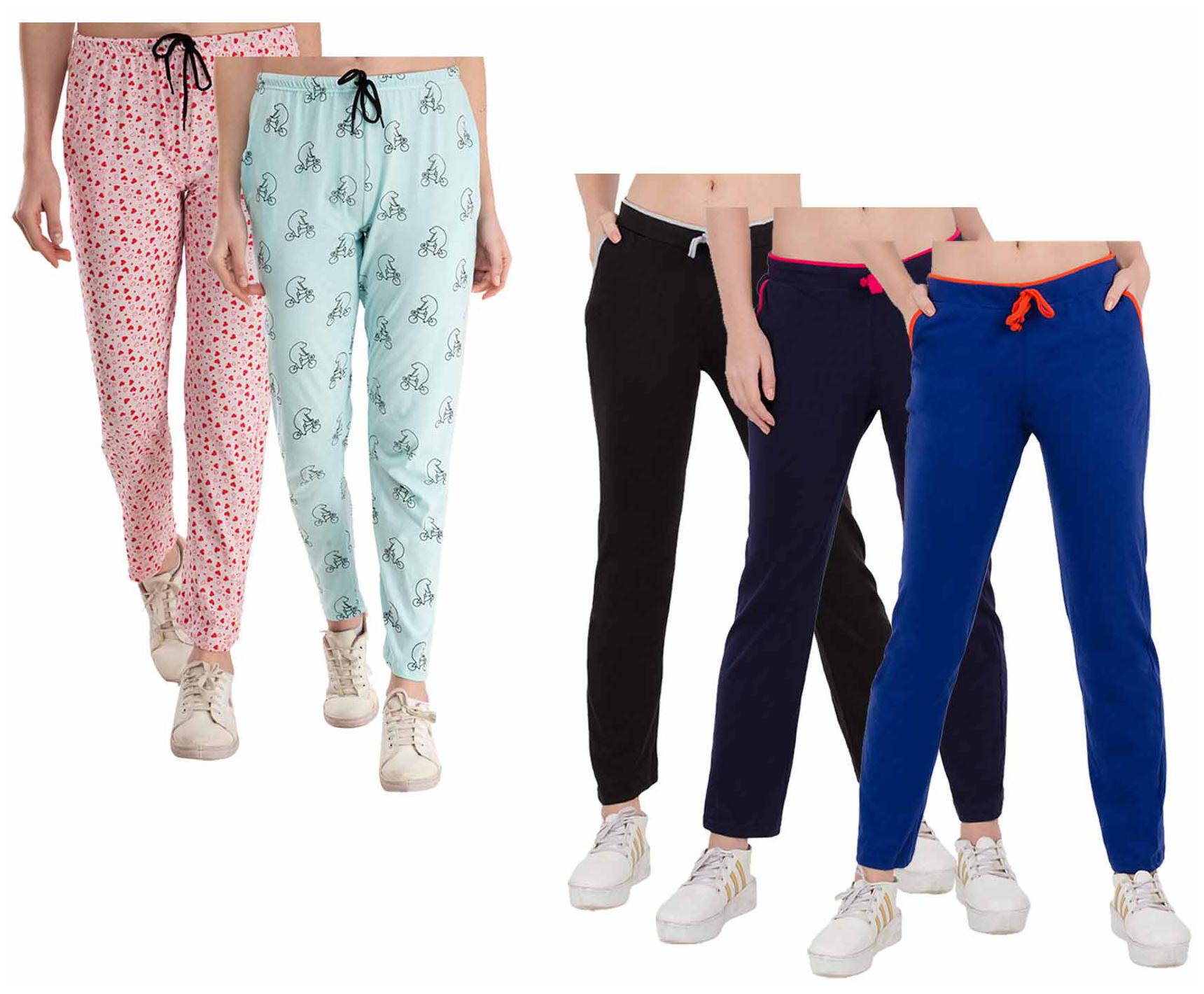

Kavya Women Regular fit Cotton Printed Track pants - Multi