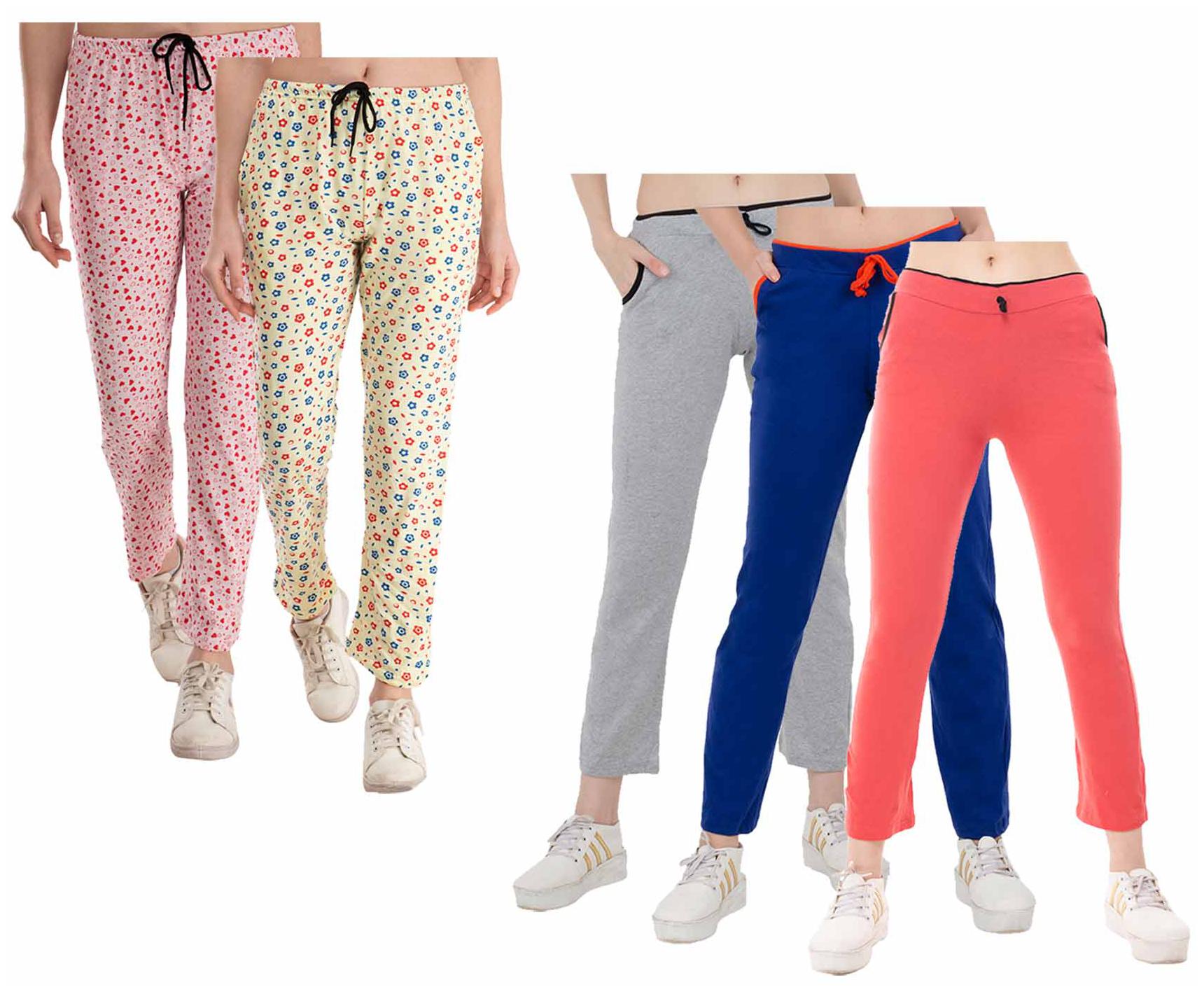 

Kavya Women Regular fit Cotton Printed Track pants - Multi