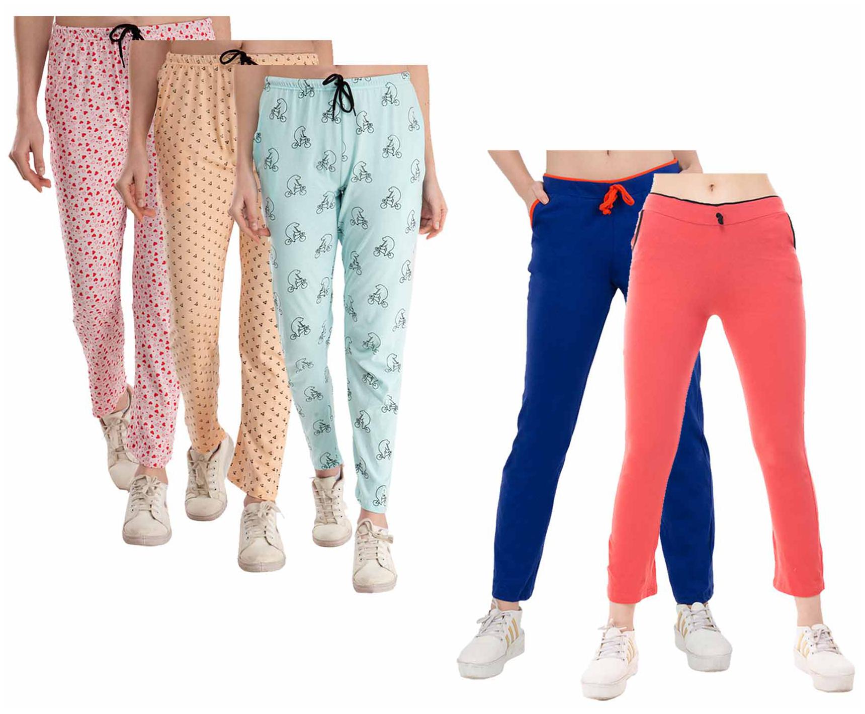 

Kavya Women Regular fit Cotton Printed Track pants - Multi