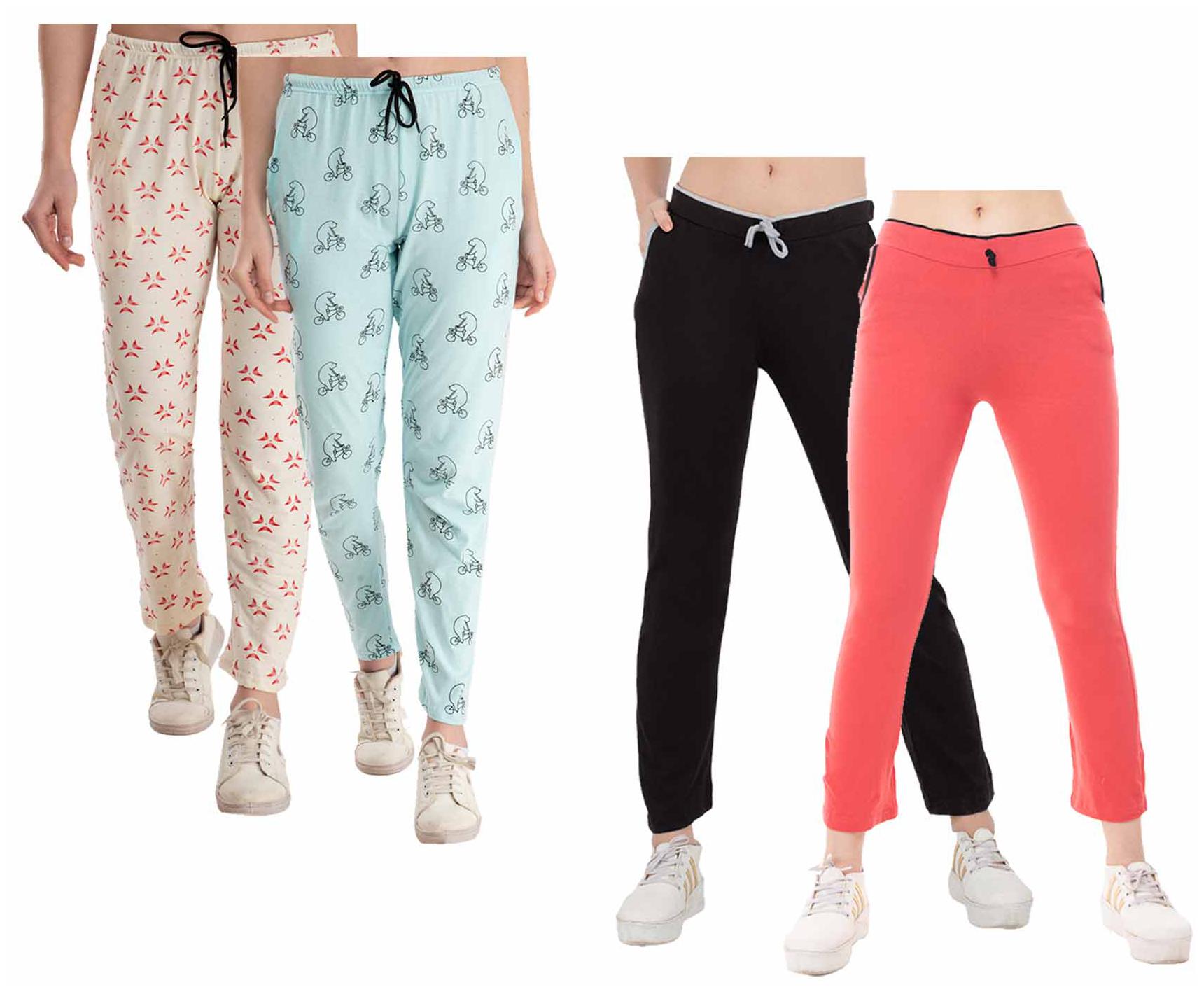 

Kavya Women Regular fit Cotton Printed Track pants - Multi