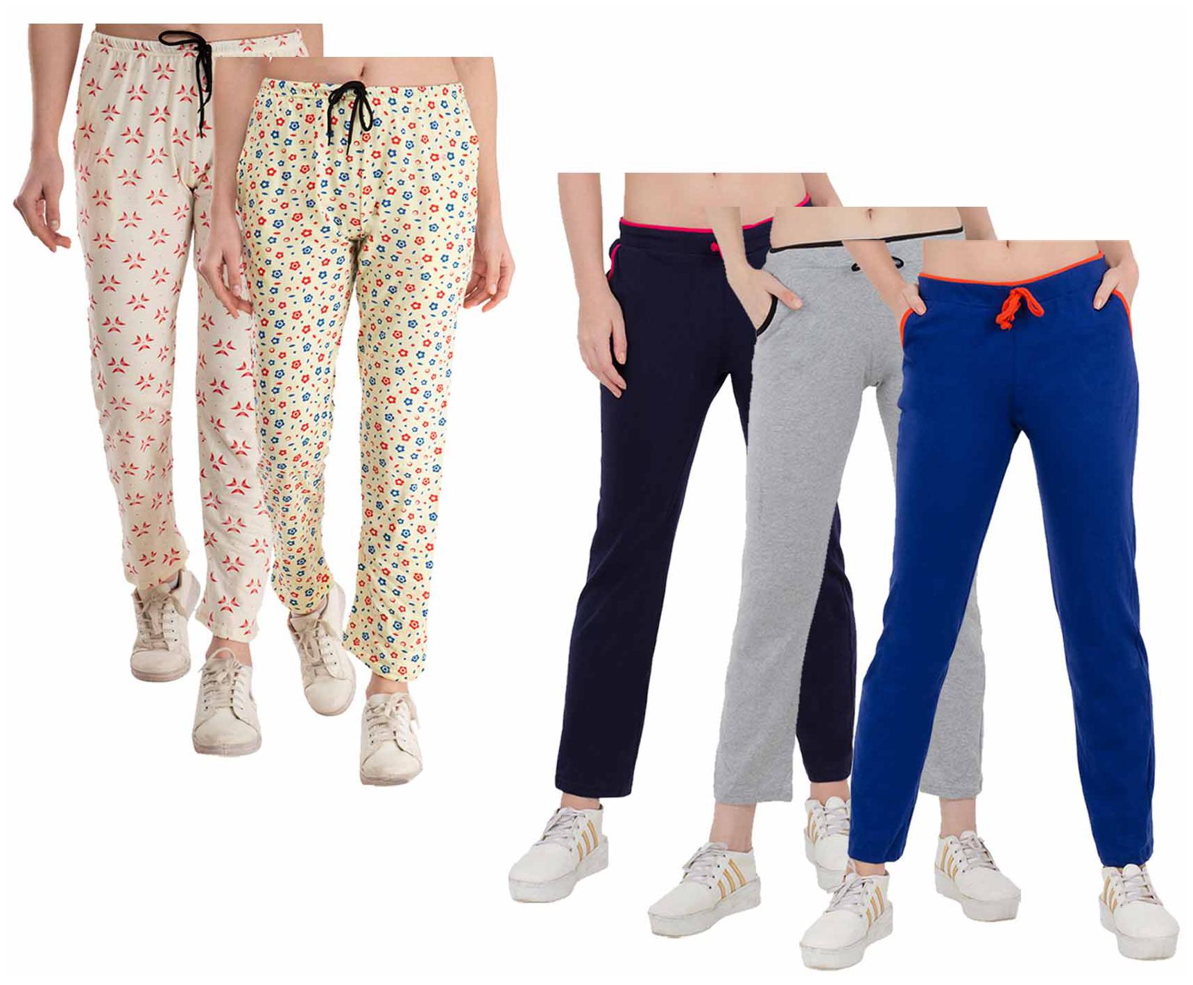 

Kavya Women Regular fit Cotton Printed Track pants - Multi