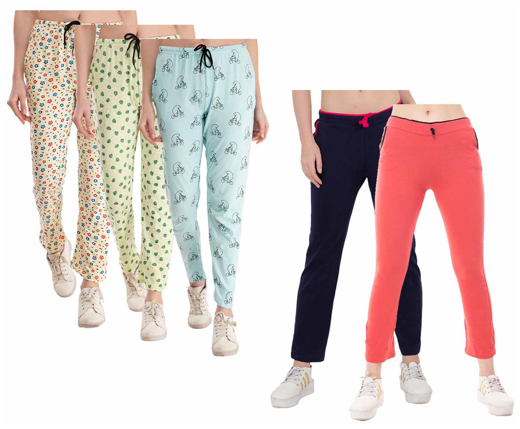 

Kavya Women Regular fit Cotton Printed Track pants - Multi