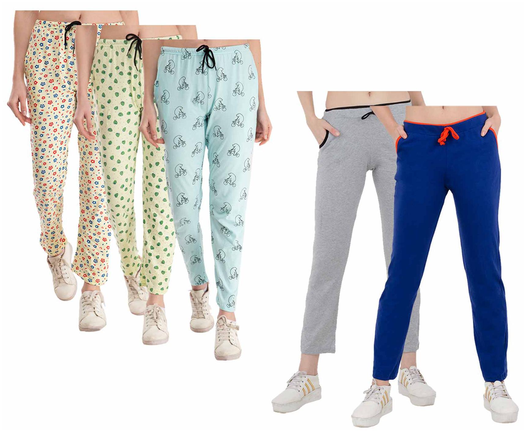 

Kavya Women Regular fit Cotton Printed Track pants - Multi