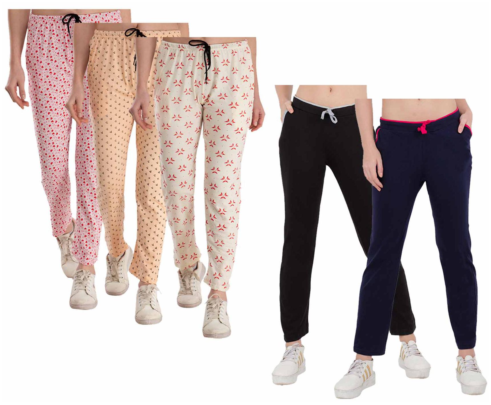 

Kavya Women Regular fit Cotton Printed Track pants - Multi