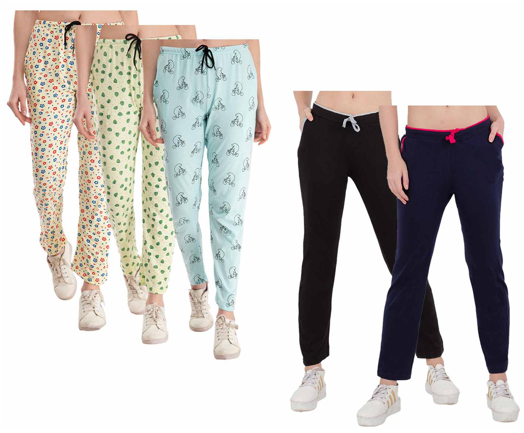 

Kavya Women Regular fit Cotton Printed Track pants - Multi