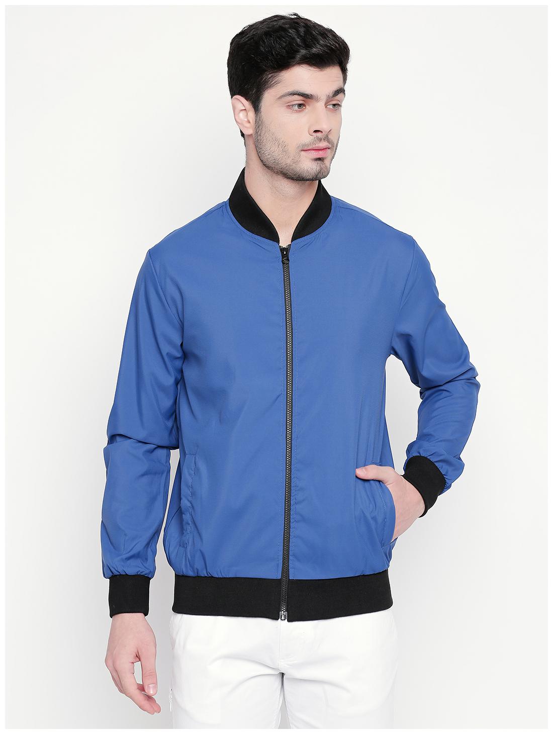 

Kenneth Cole Men Blue Solid Bomber Jacket