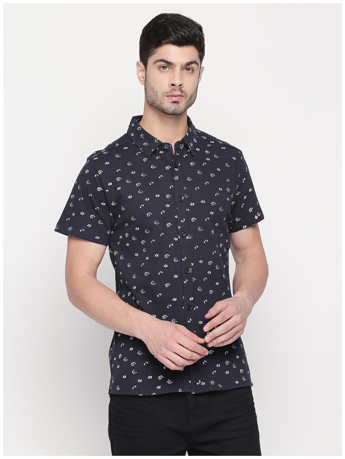 

Kenneth Cole Men Blue Polka Dots Regular Fit Casual Shirt