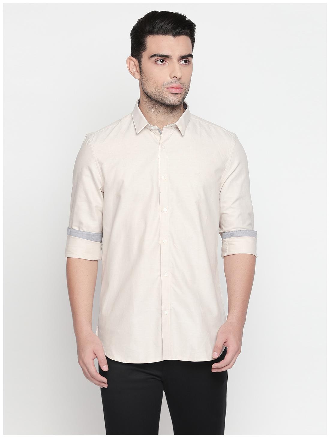 

Kenneth Cole Men Beige Solid Regular Fit Casual Shirt