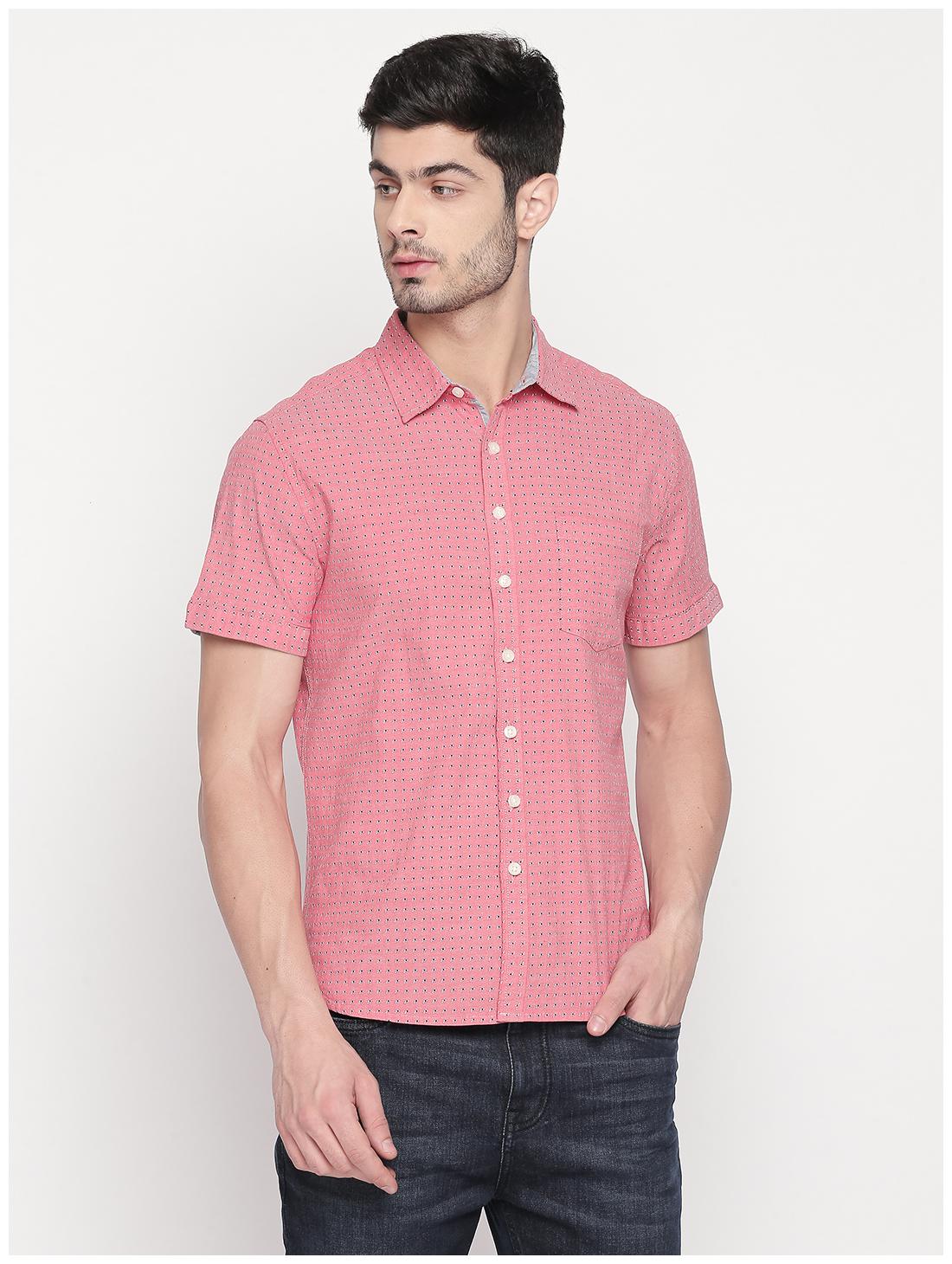 

Kenneth Cole Men Pink Polka Dots Regular Fit Casual Shirt