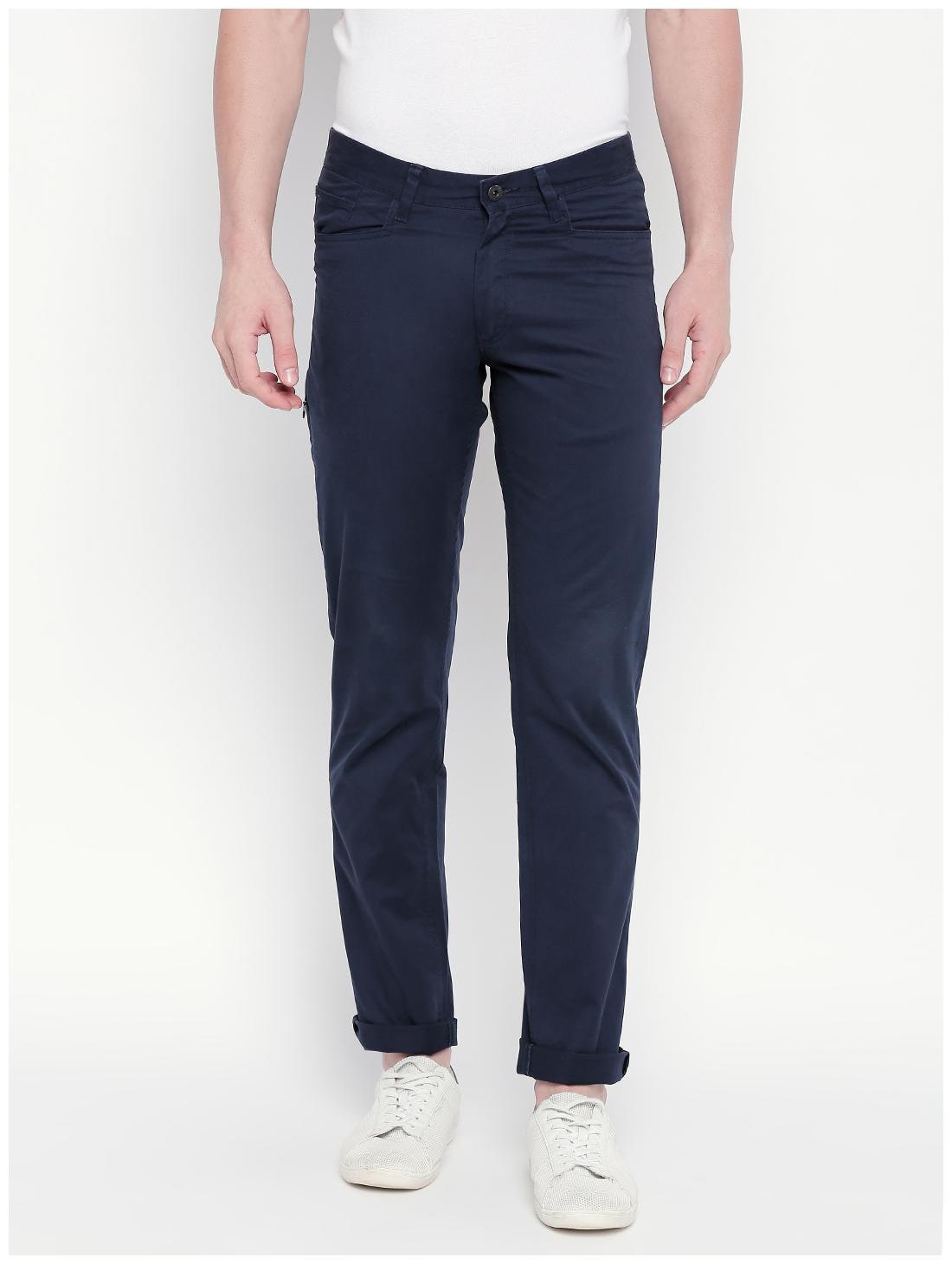 

Kenneth Cole Men Blue Solid Regular fit Regular trousers