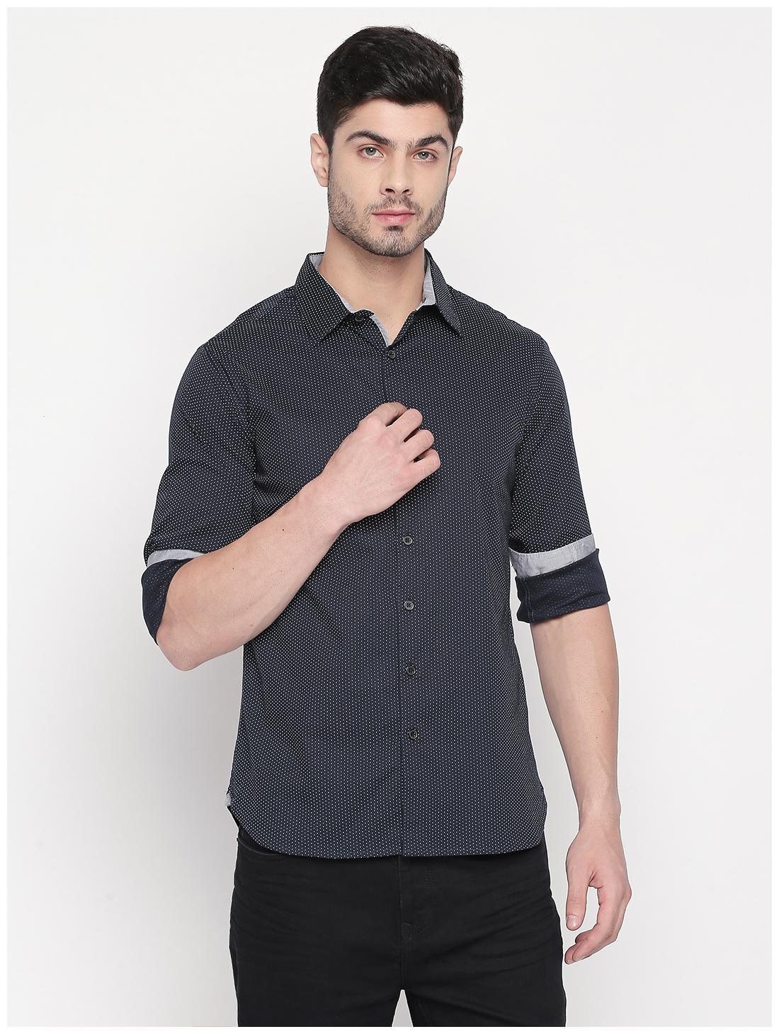 

Kenneth Cole Men Blue Pinstrips Regular Fit Casual Shirt