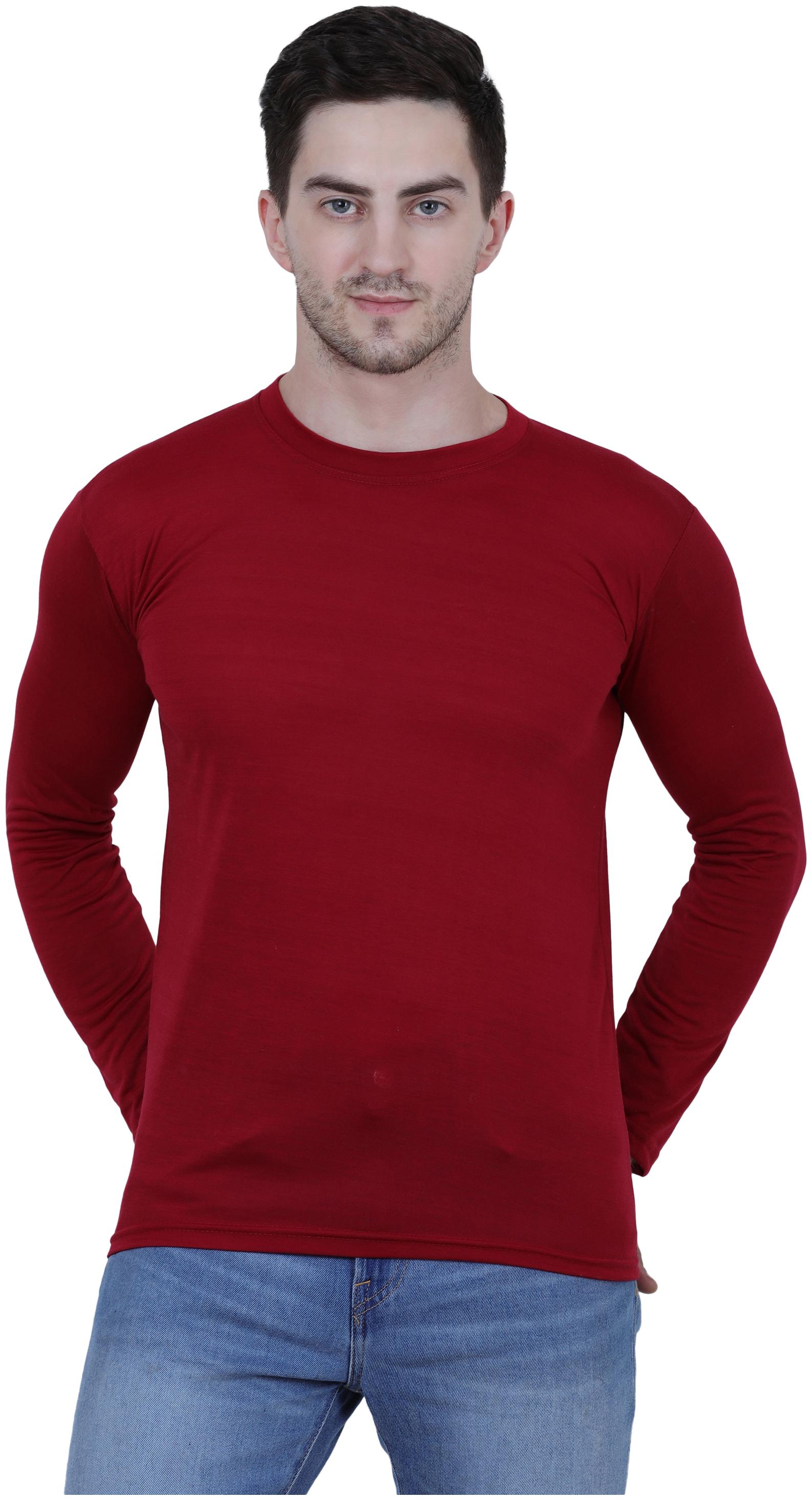 

KETEX Men Maroon Regular fit Cotton Blend Round neck T-Shirt - Pack Of 1
