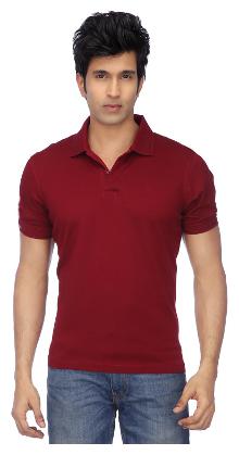

KETEX Men Maroon Slim fit Cotton Blend Polo collar T-Shirt - Pack Of 1
