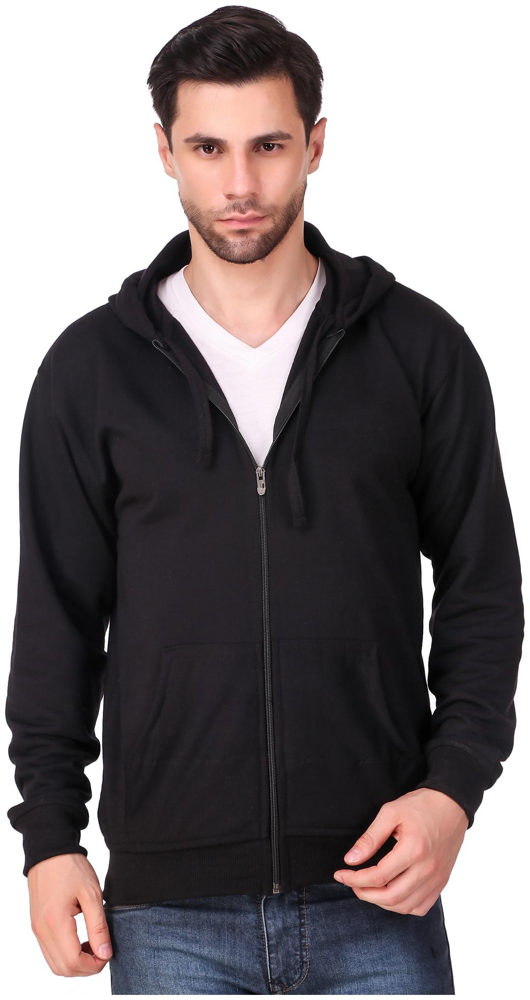 

Ketex Men Black Zipper Sweatshirt With Hood