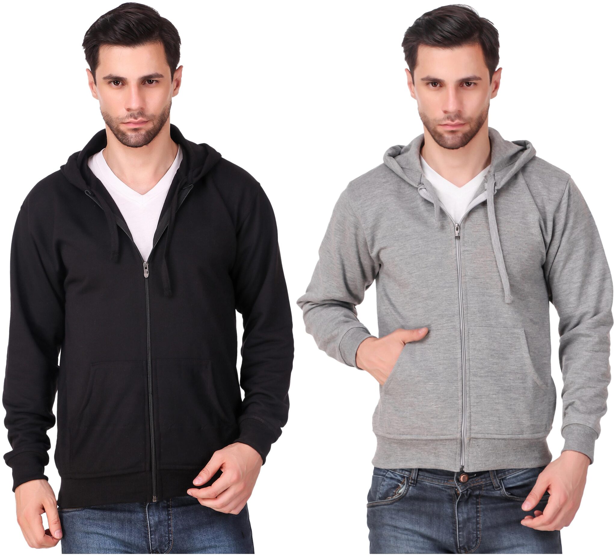 

KETEX Men Black Grey Hooded Hoodie