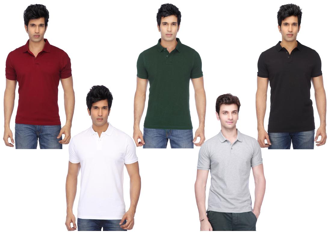 

KETEX Men Multi Slim fit Cotton Polo collar T-Shirt - Pack Of 3