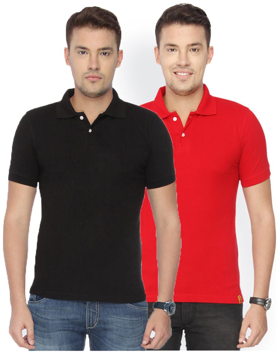 

KETEX Men Multi Slim fit Cotton Blend Polo collar T-Shirt - Pack Of 2