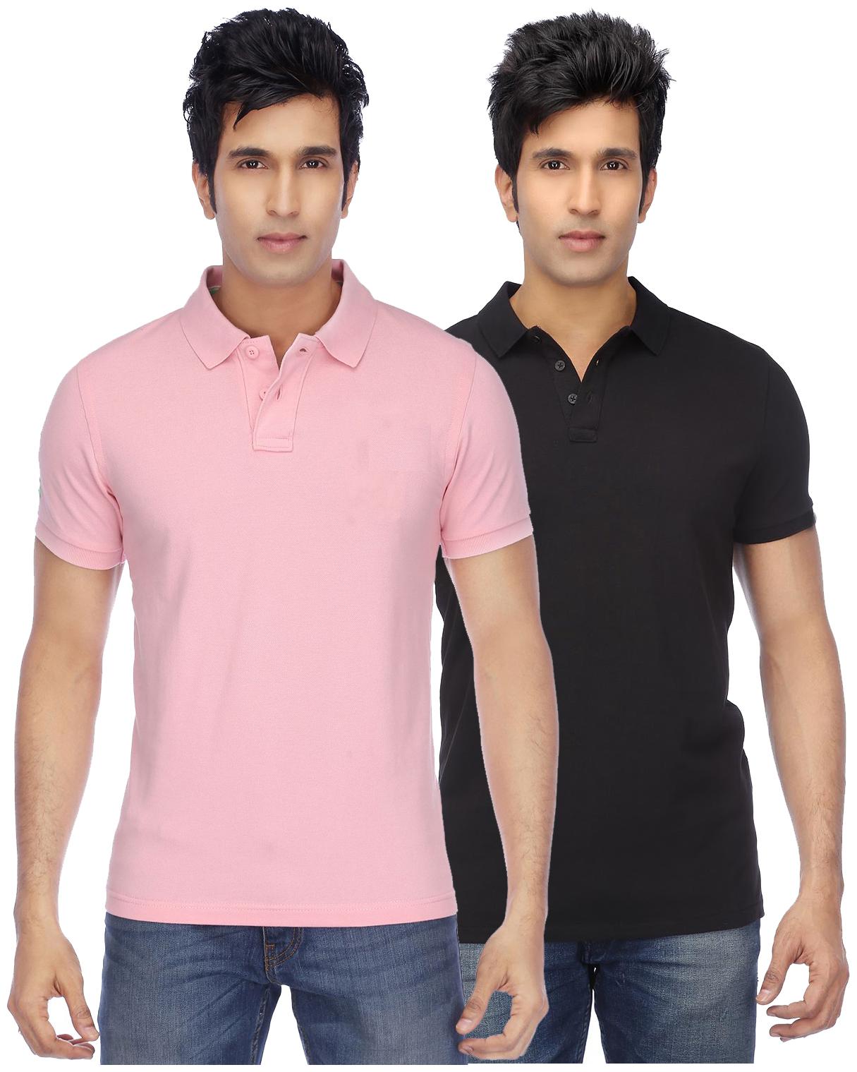 

KETEX Men Multi Slim fit Cotton Blend Polo collar T-Shirt - Pack Of 2