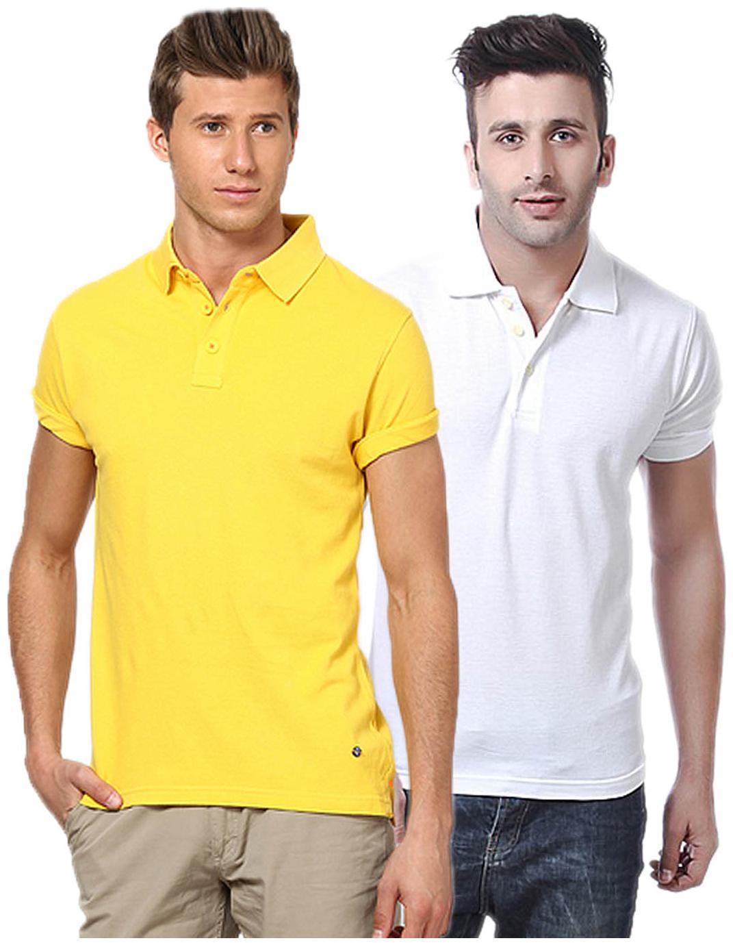 

KETEX Men Multi Slim fit Cotton Blend Polo collar T-Shirt - Pack Of 2