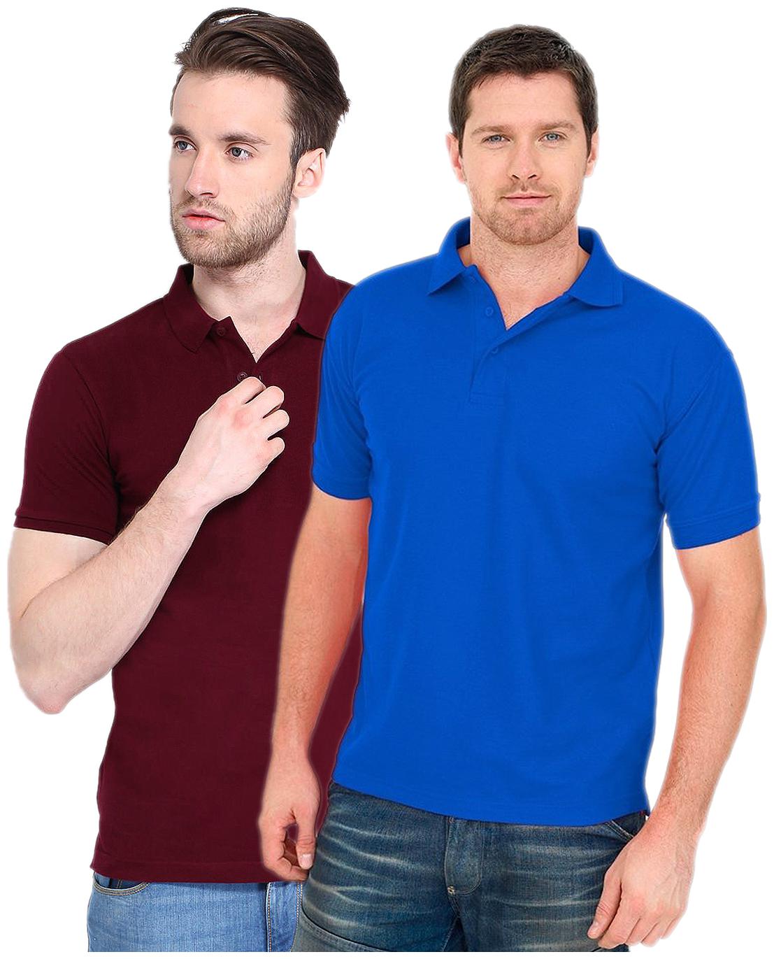 

KETEX Men Multi Slim fit Cotton Blend Polo collar T-Shirt - Pack Of 2