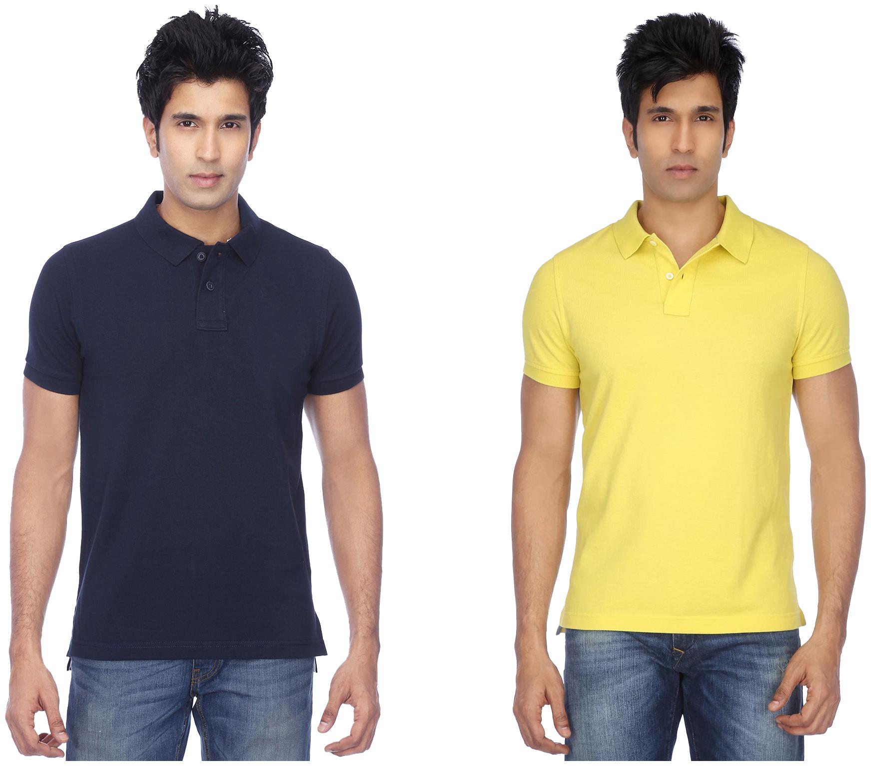 

KETEX Men Multi Slim fit Cotton Blend Polo collar T-Shirt - Pack Of 2