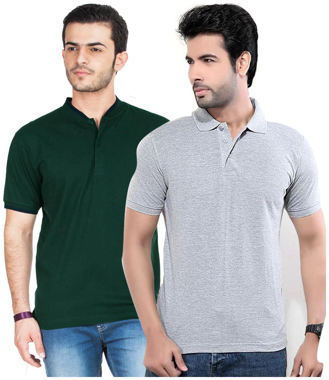 

KETEX Men Multi Regular fit Cotton Blend Polo collar T-Shirt - Pack Of 2