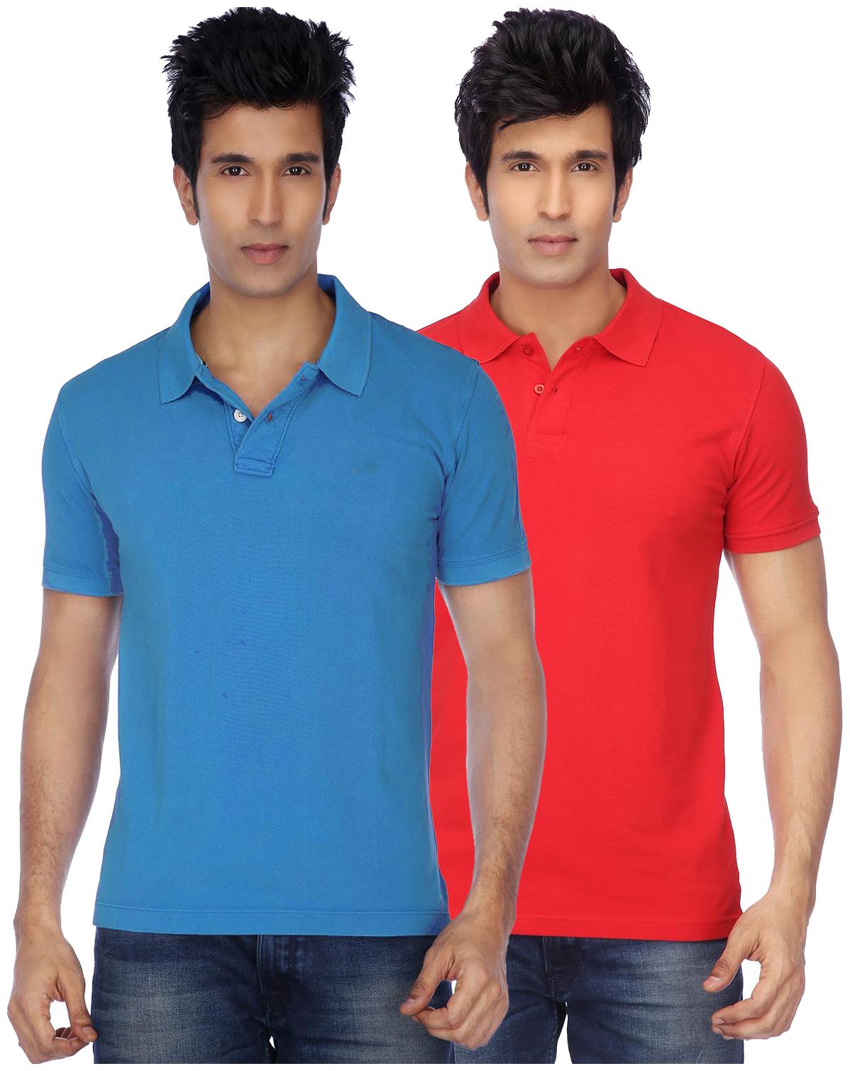 

KETEX Men Multi Slim fit Cotton Blend Polo collar T-Shirt - Pack Of 2