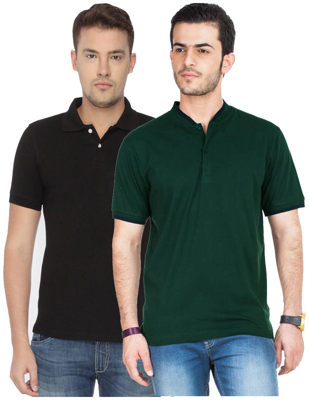 

KETEX Men Multi Slim fit Cotton Blend Polo collar T-Shirt - Pack Of 2