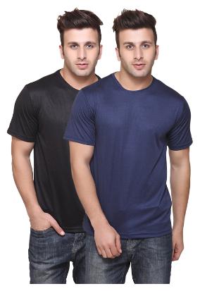 

KETEX Men Multi Slim fit Cotton Blend Round neck T-Shirt - Pack Of 2