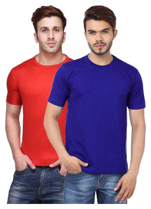 

KETEX Men Multi Slim fit Cotton Blend Round neck T-Shirt - Pack Of 2