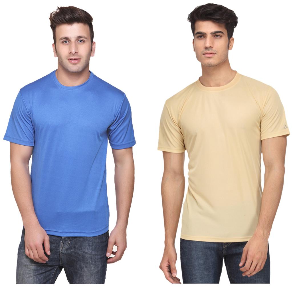 

KETEX Men Multi Slim fit Polyester Round neck T-Shirt - Pack Of 2