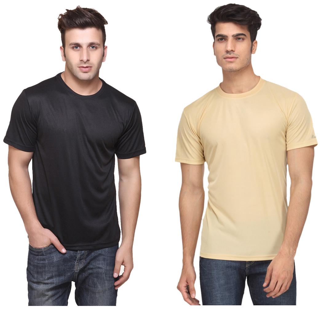 

KETEX Men Multi Slim fit Polyester Round neck T-Shirt - Pack Of 2