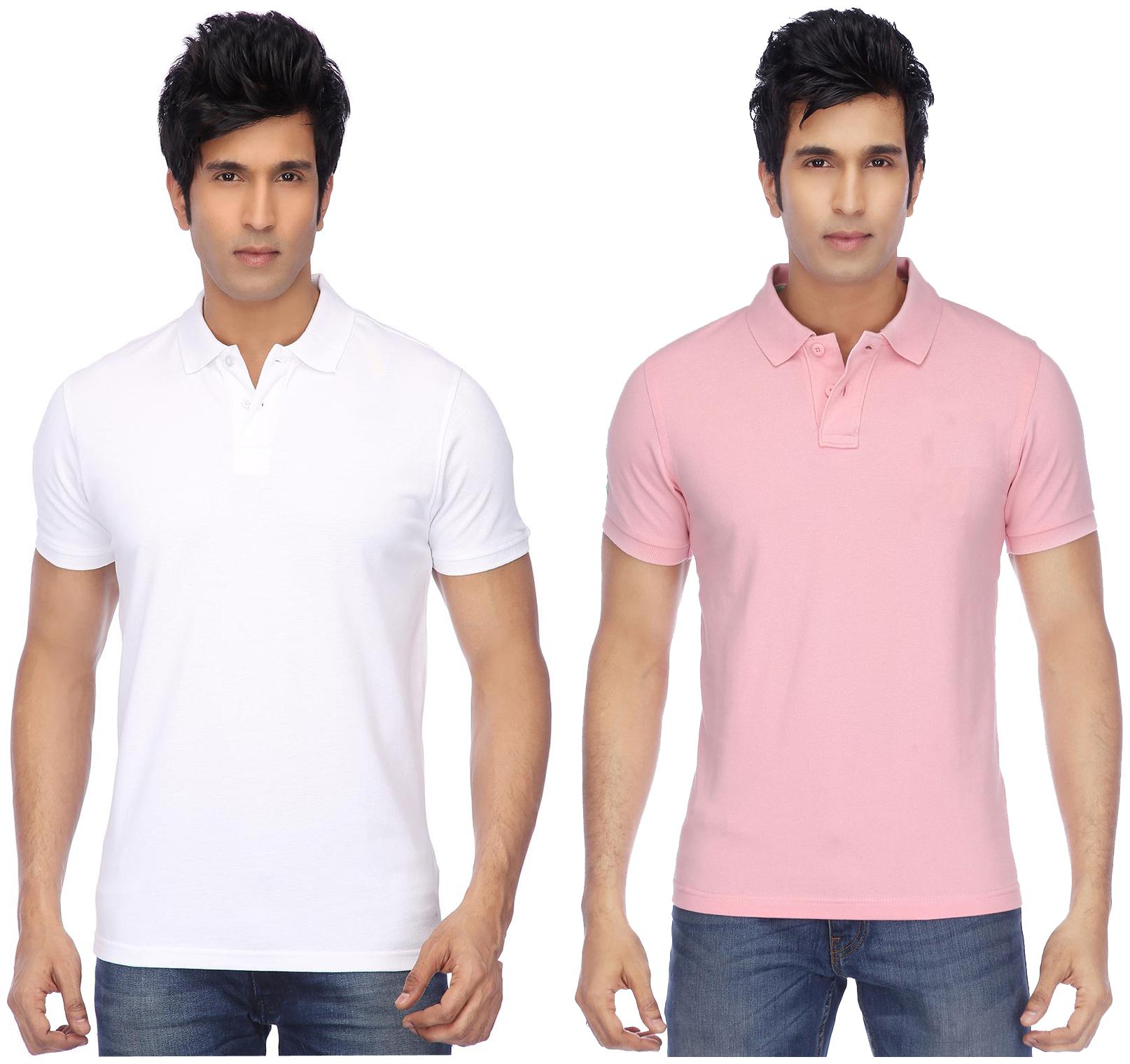 

KETEX Men Multi Slim fit Cotton Blend Polo collar T-Shirt - Pack Of 2