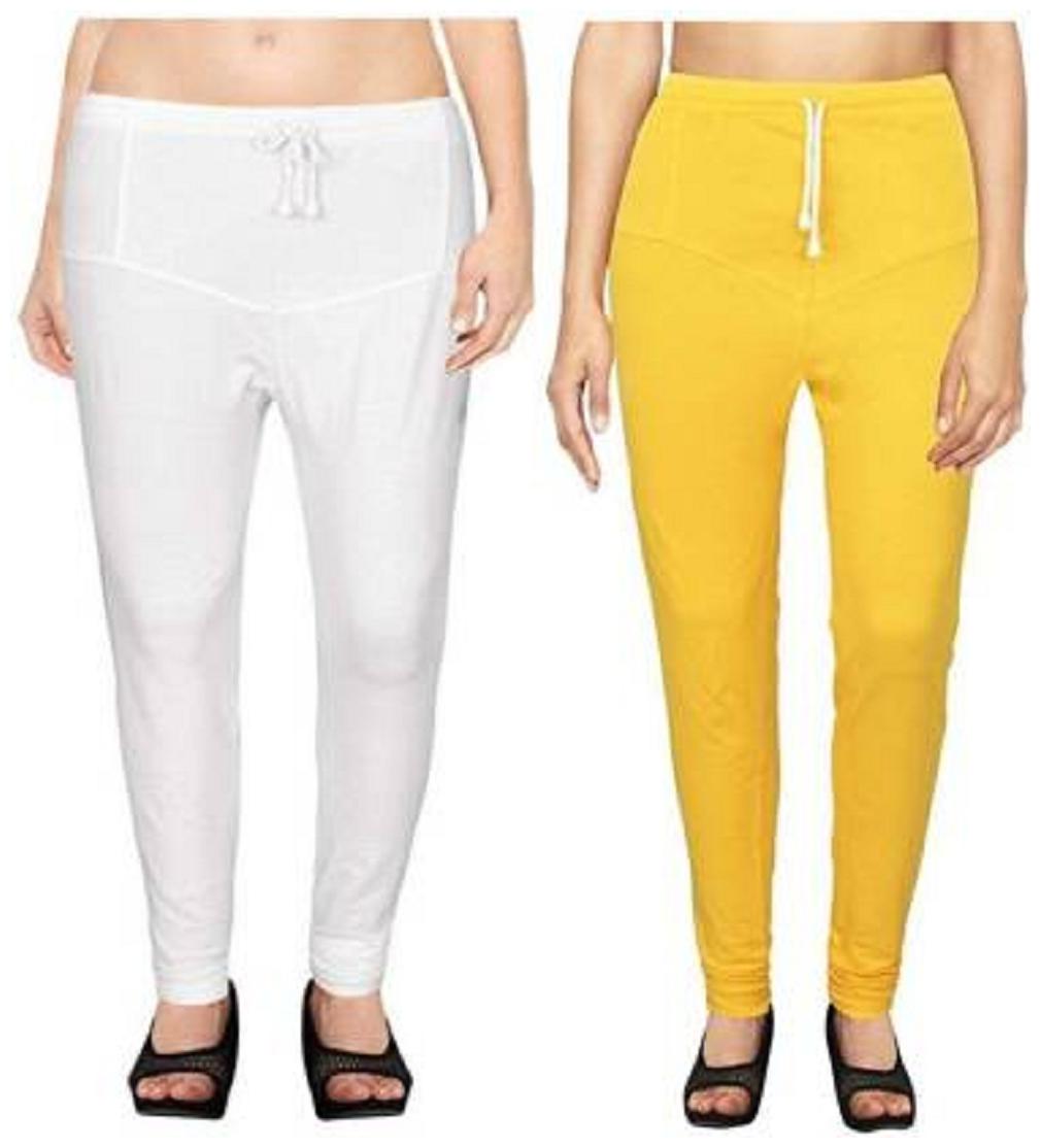 

KEX Churidar Leggings For Women Combo (Pack of- 2) color (Yellow White)