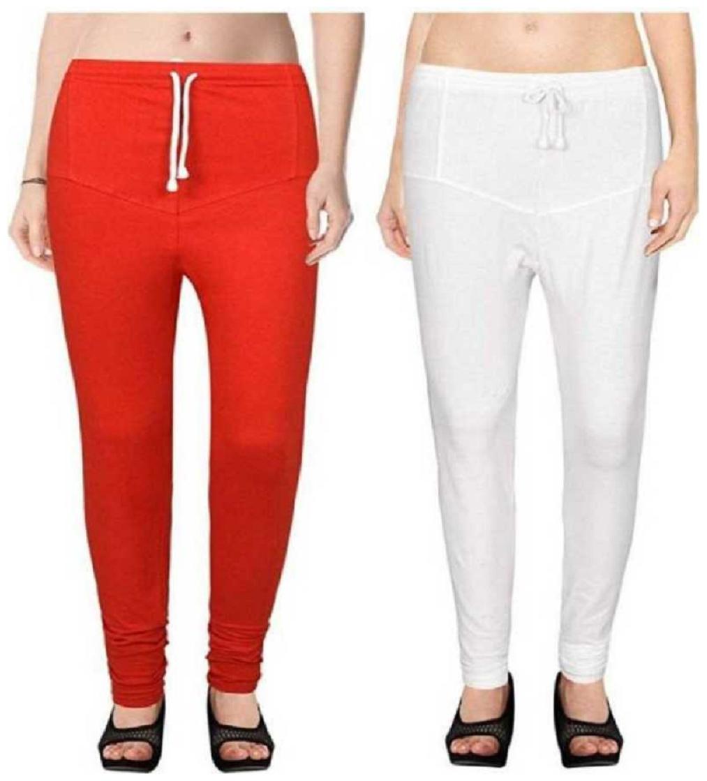 

KEX Churidar Leggings For Women Combo (Pack of- 2) color (Red White)