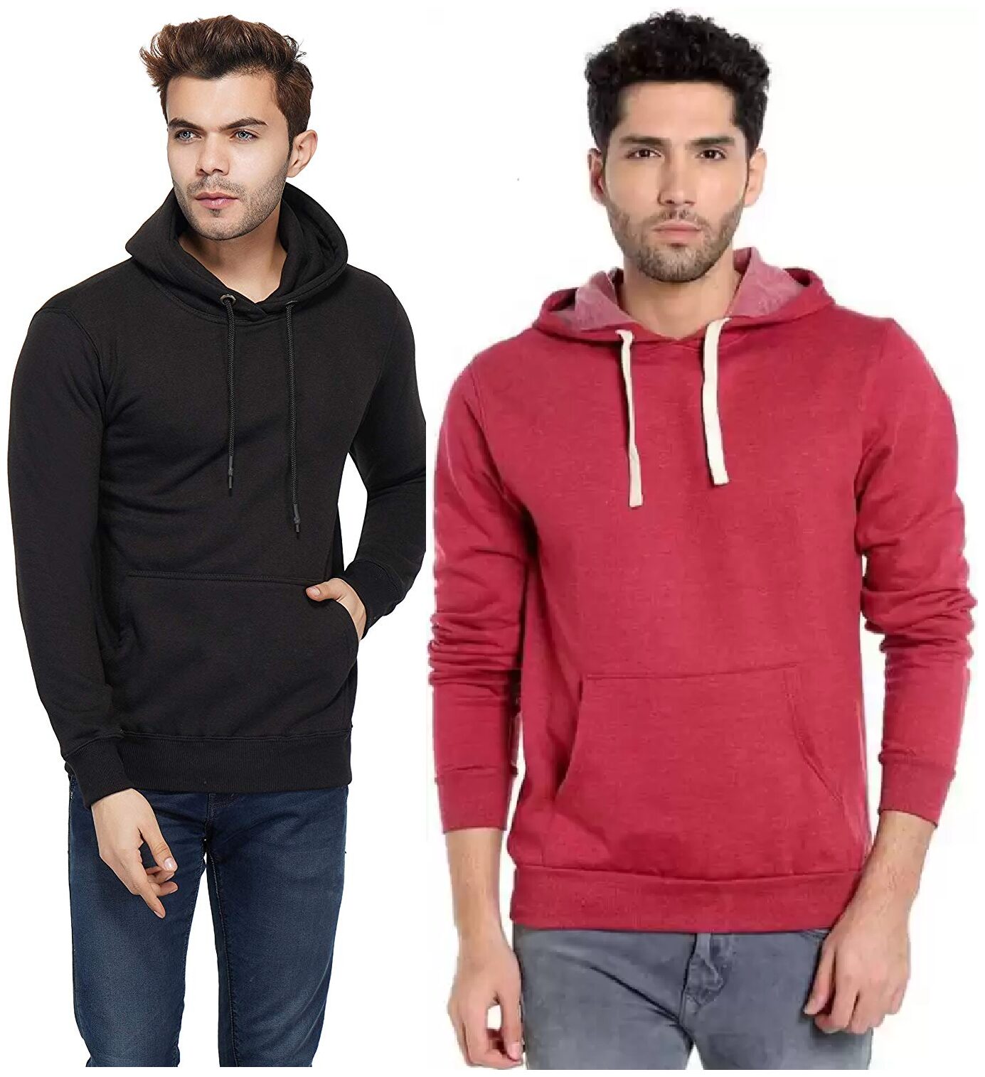 

KEX Men Cotton Hoodie -Black Maroon