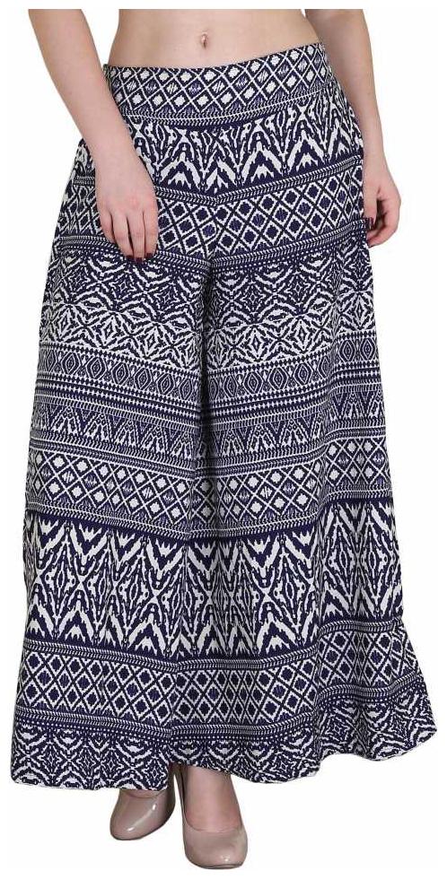 

KEX Blue Printed Flared Palazzo
