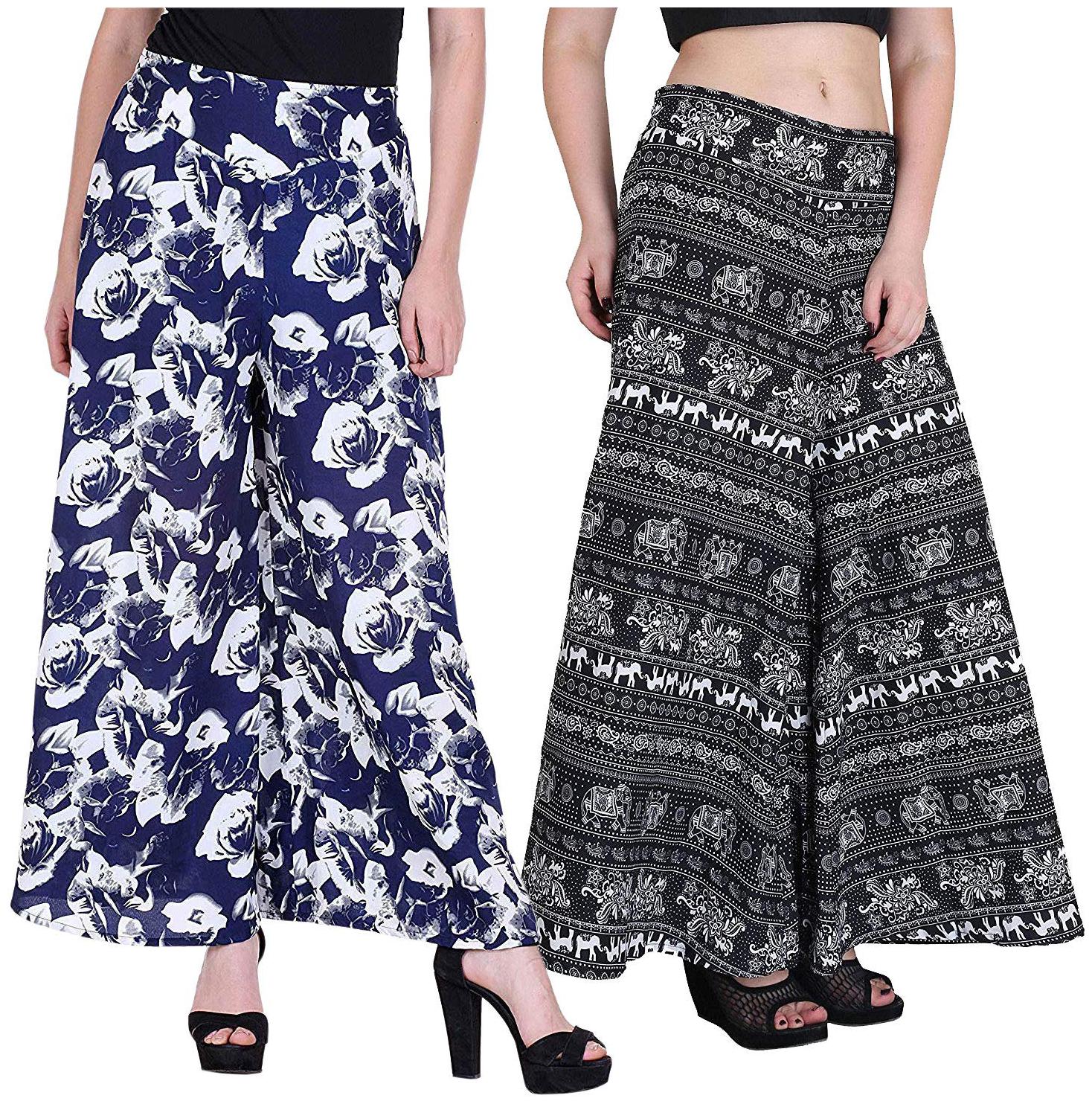 

KEX Multi Printed Flared Palazzo
