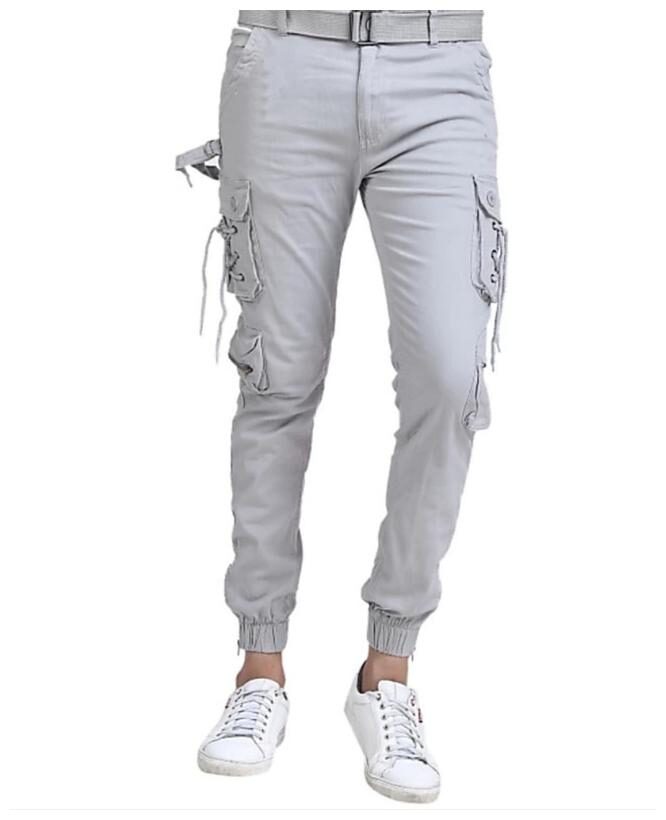 

Keyur Men Grey Solid Regular fit Travel friendly Cargos