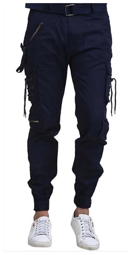 

Keyur Men Navy blue Solid Regular fit Travel friendly Cargos