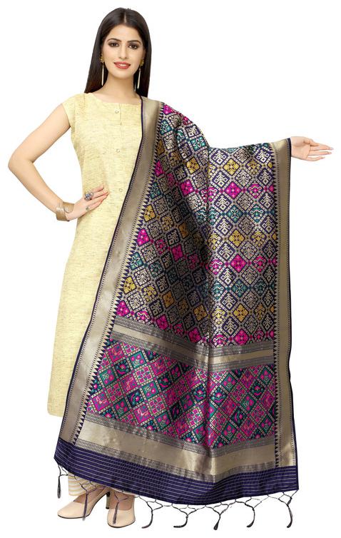 

KF Collection Womens Woven Design Banarasi Jacquard Dupatta (Blue)