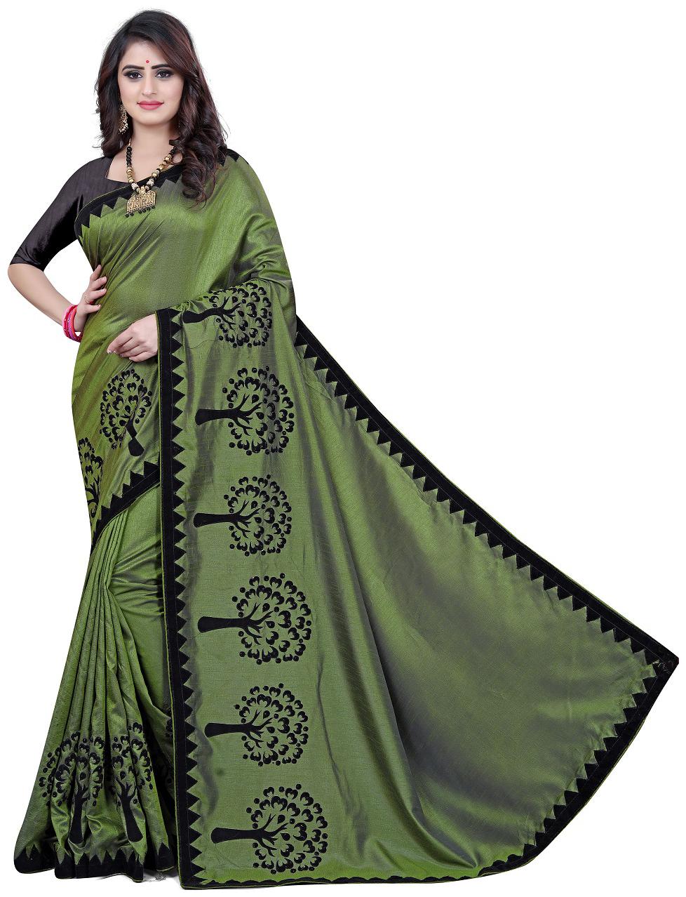 

KF Collection Jacquard Cut Work Cotton Silk Saree With Unstitched Blouse Piece(Green)