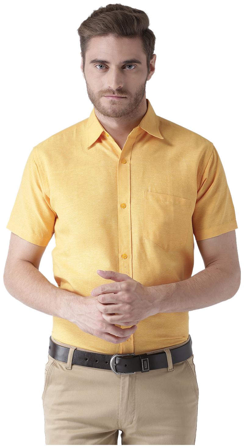 

KHADIO Men Regular fit Formal Shirt - Yellow