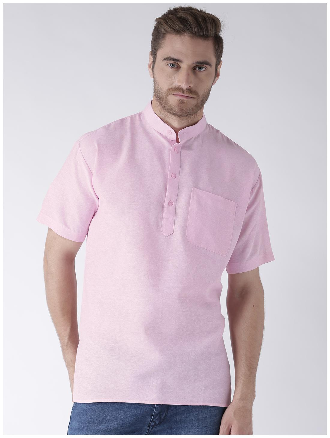

KHADIO Men Pink Regular Fit Kurta