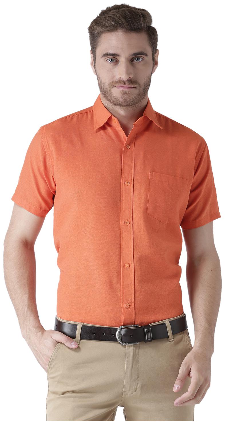 

KHADIO Men Regular fit Formal Shirt - Orange