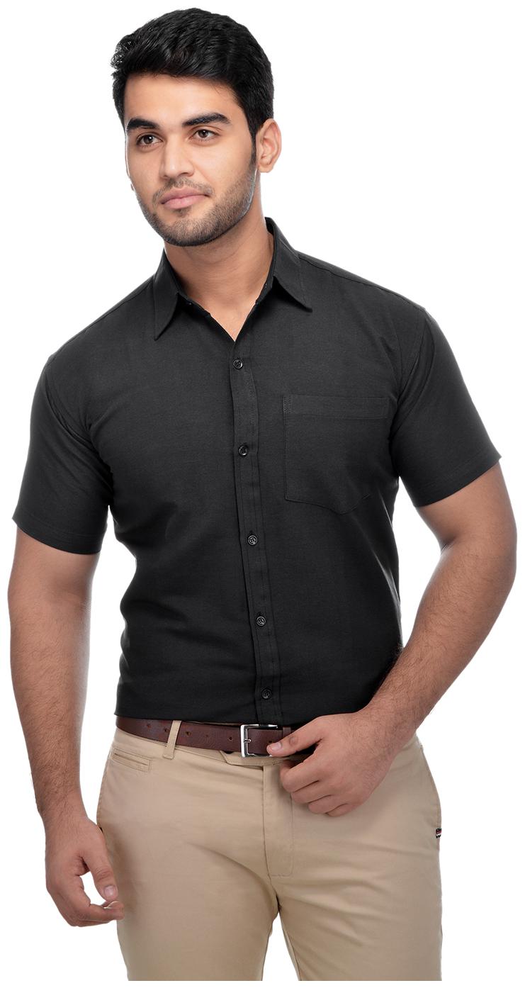

KHADIO Men Regular fit Formal Shirt - Black