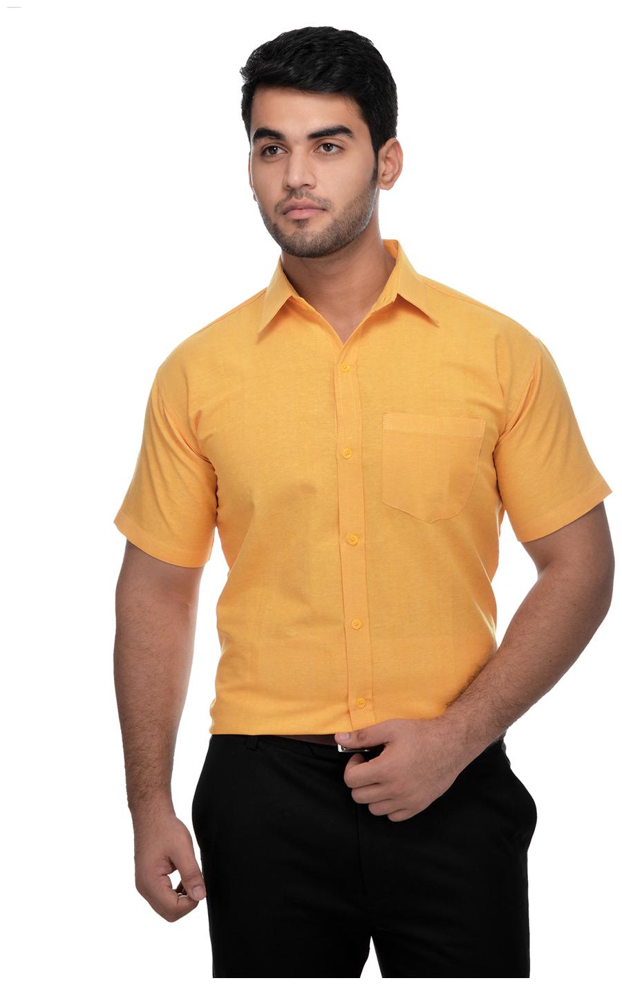 

KHADIO Men Regular fit Formal Shirt - Yellow